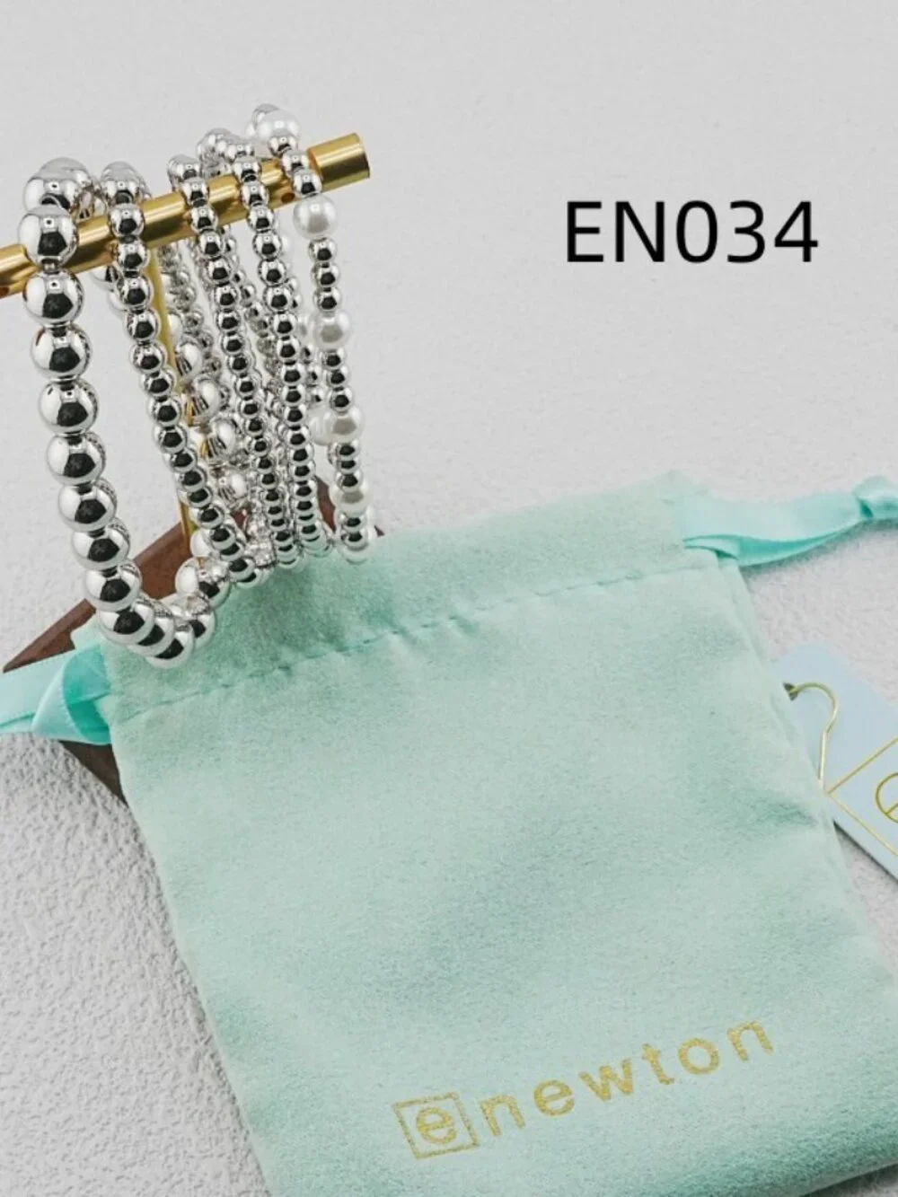 Enewton Platinum Bead & Pearl Five-Piece Bracelet Set